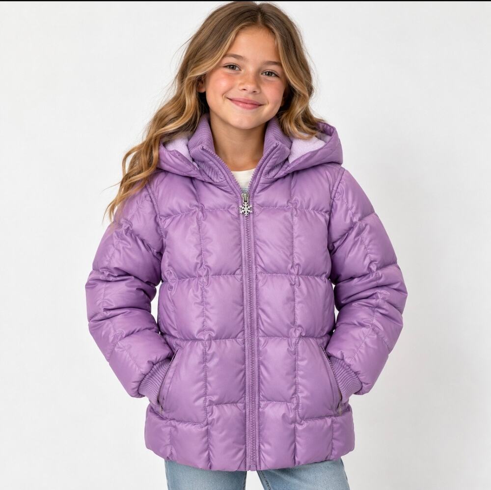 Vintage 2004 Old Navy  XL Lavender Puffer Coat Y2K Hooded